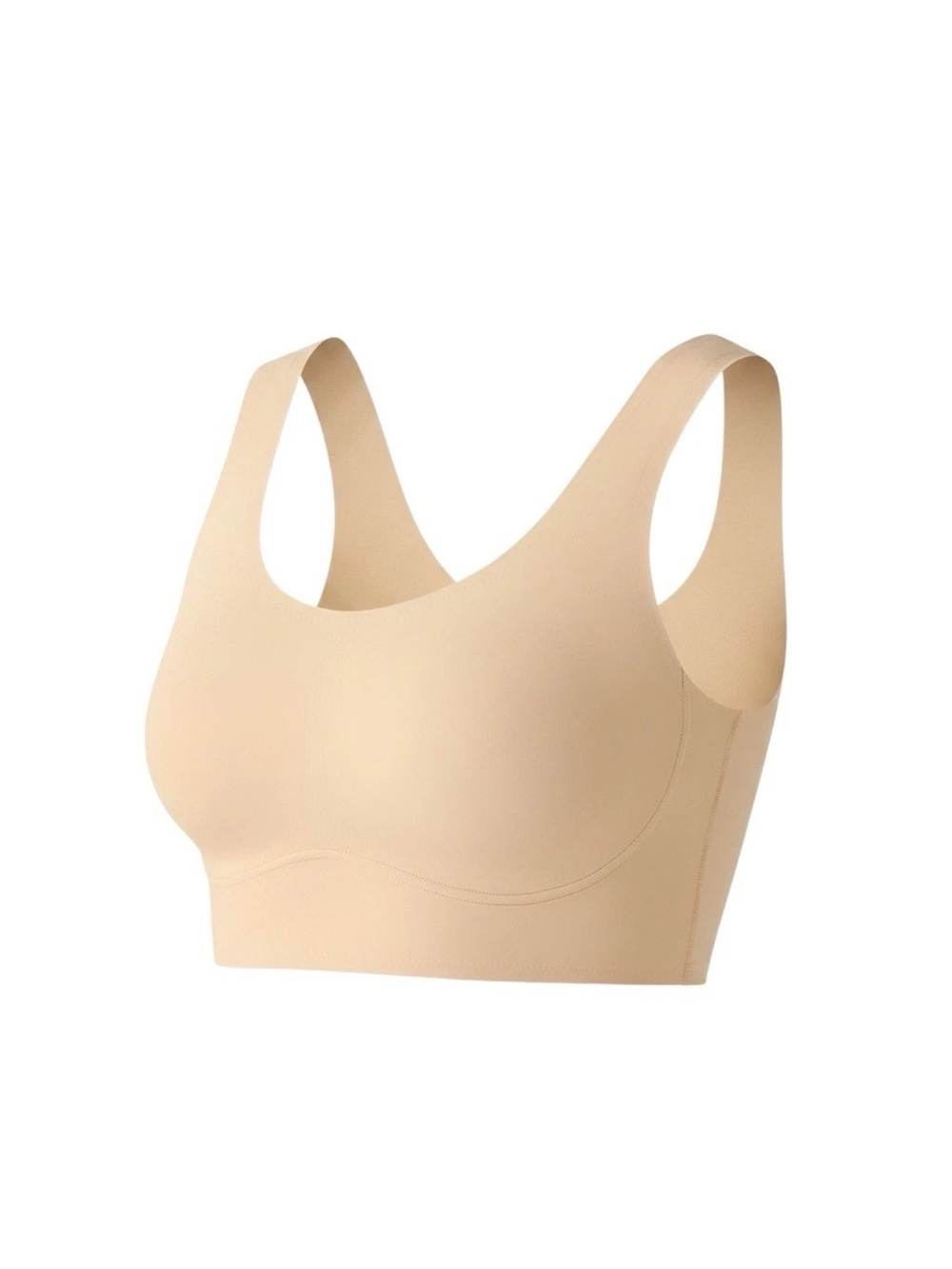 True & Co. Wireless Seamless Bra - Beige